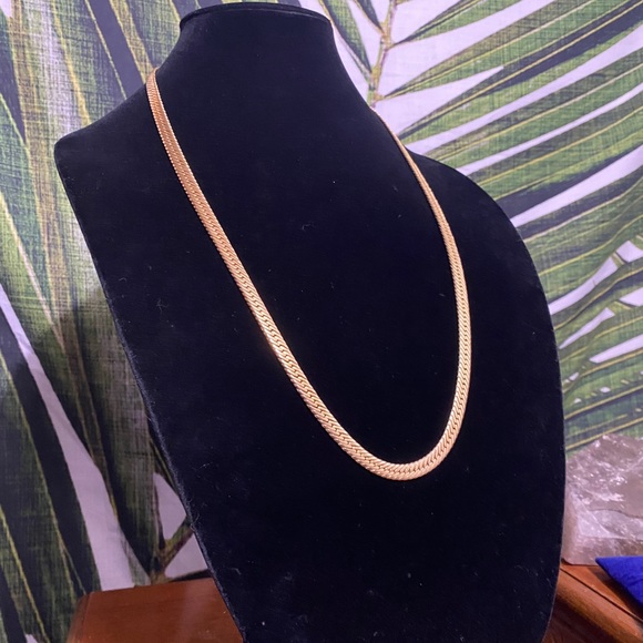 Vintage Givenchy Gold Tone Herringbone Chain - Picture 1 of 7